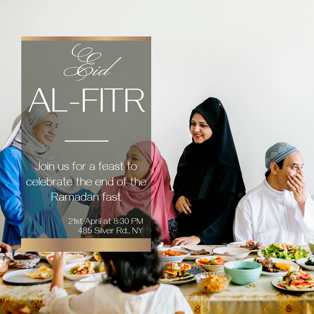 Eid al-Fitr  Instagram post template, editable text