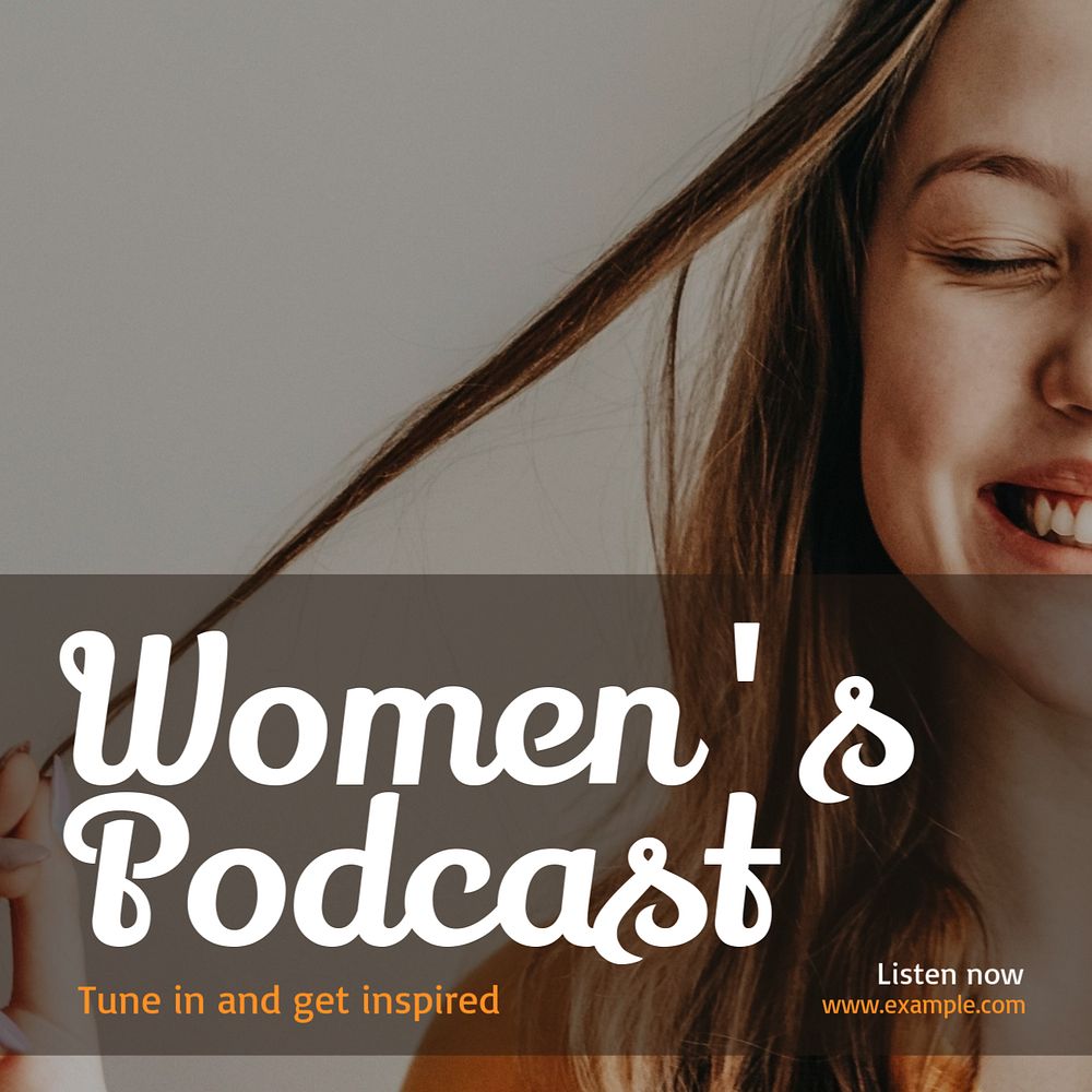 Woman podcast business Instagram post template, editable text