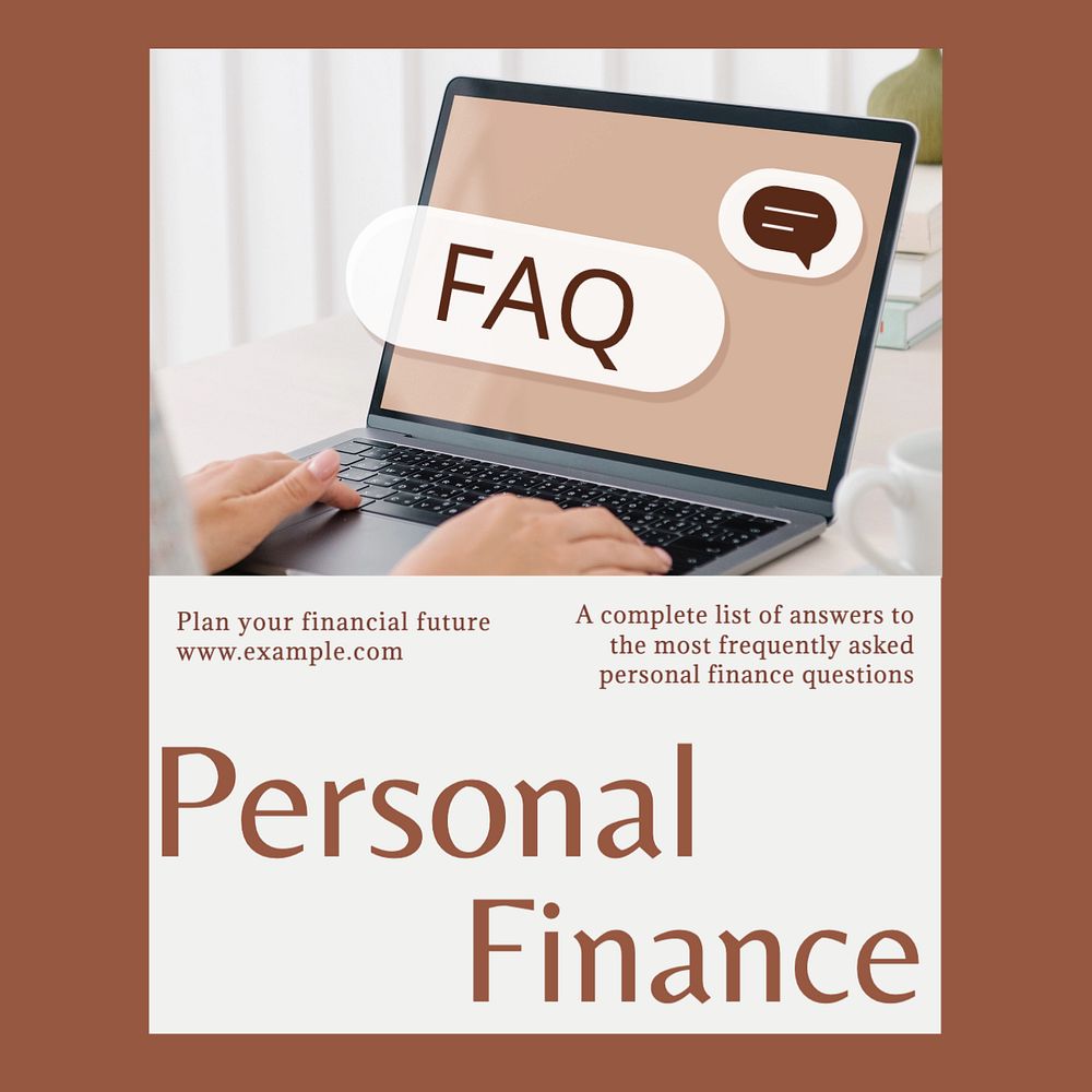 Finance faq Instagram post template, editable design