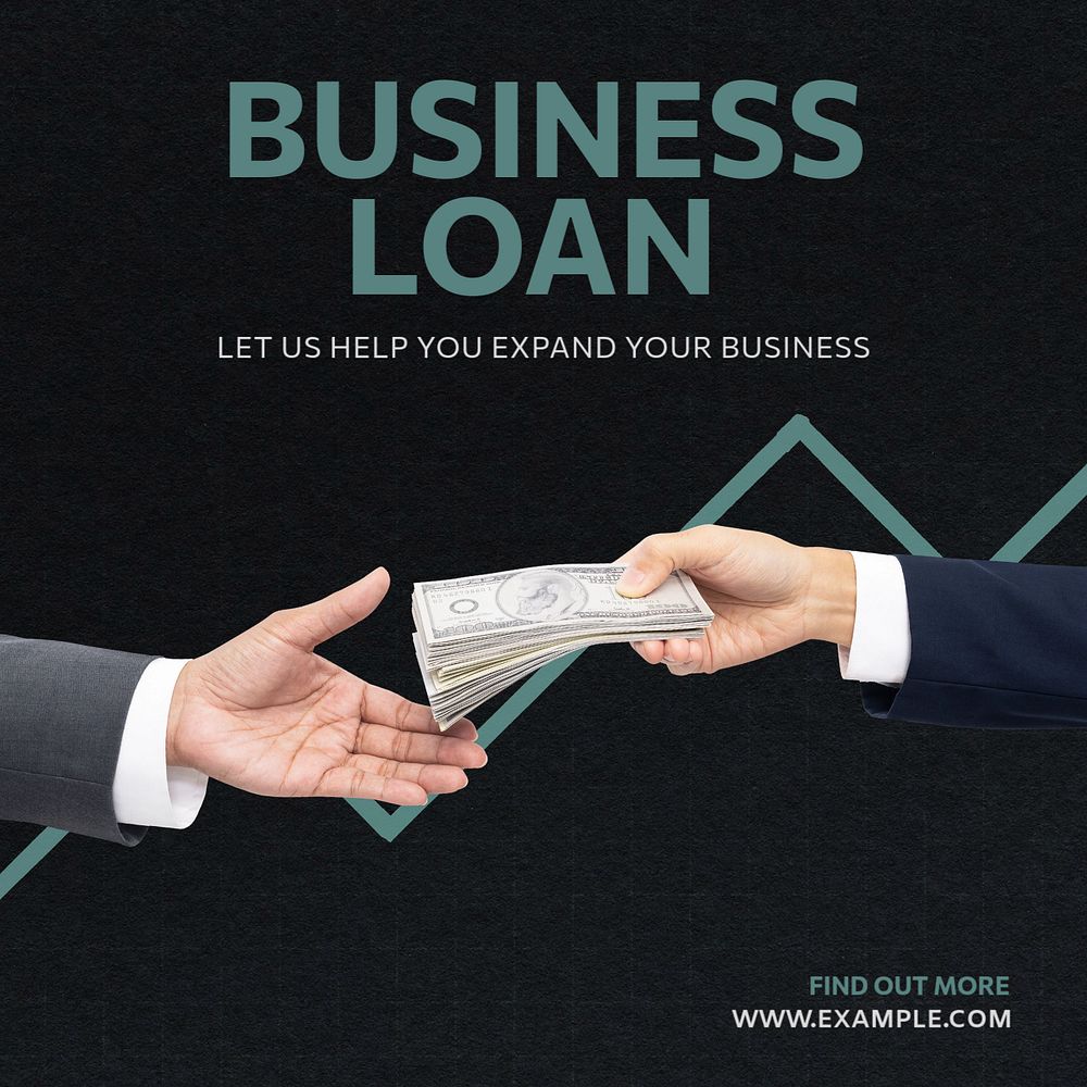 Business loan  Instagram post template, editable text