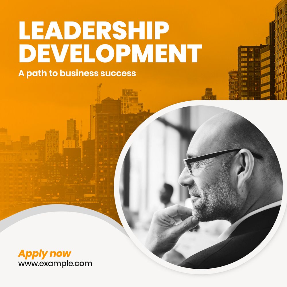 Leadership development Instagram post template, editable text