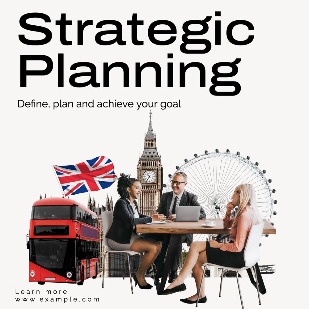 Strategic planning Instagram post template, editable text