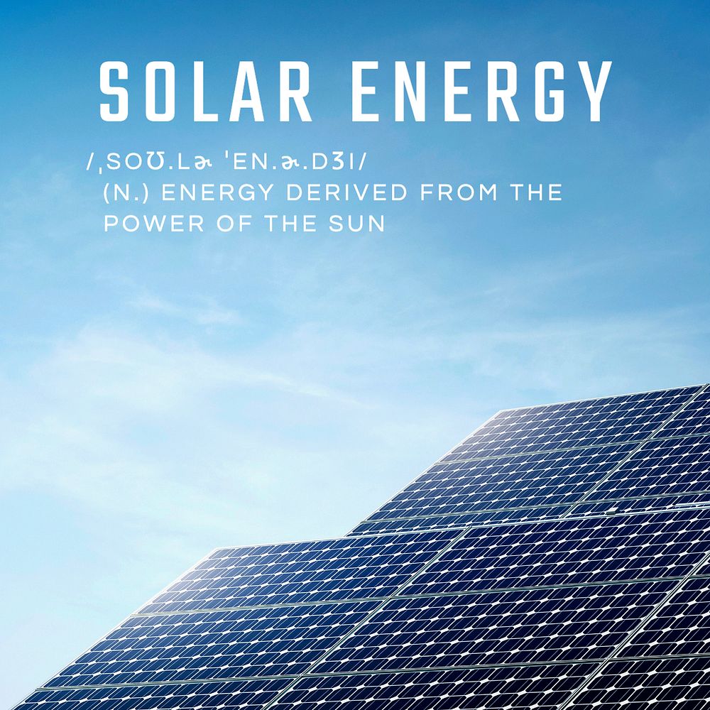 Solar energy Instagram post template, editable text