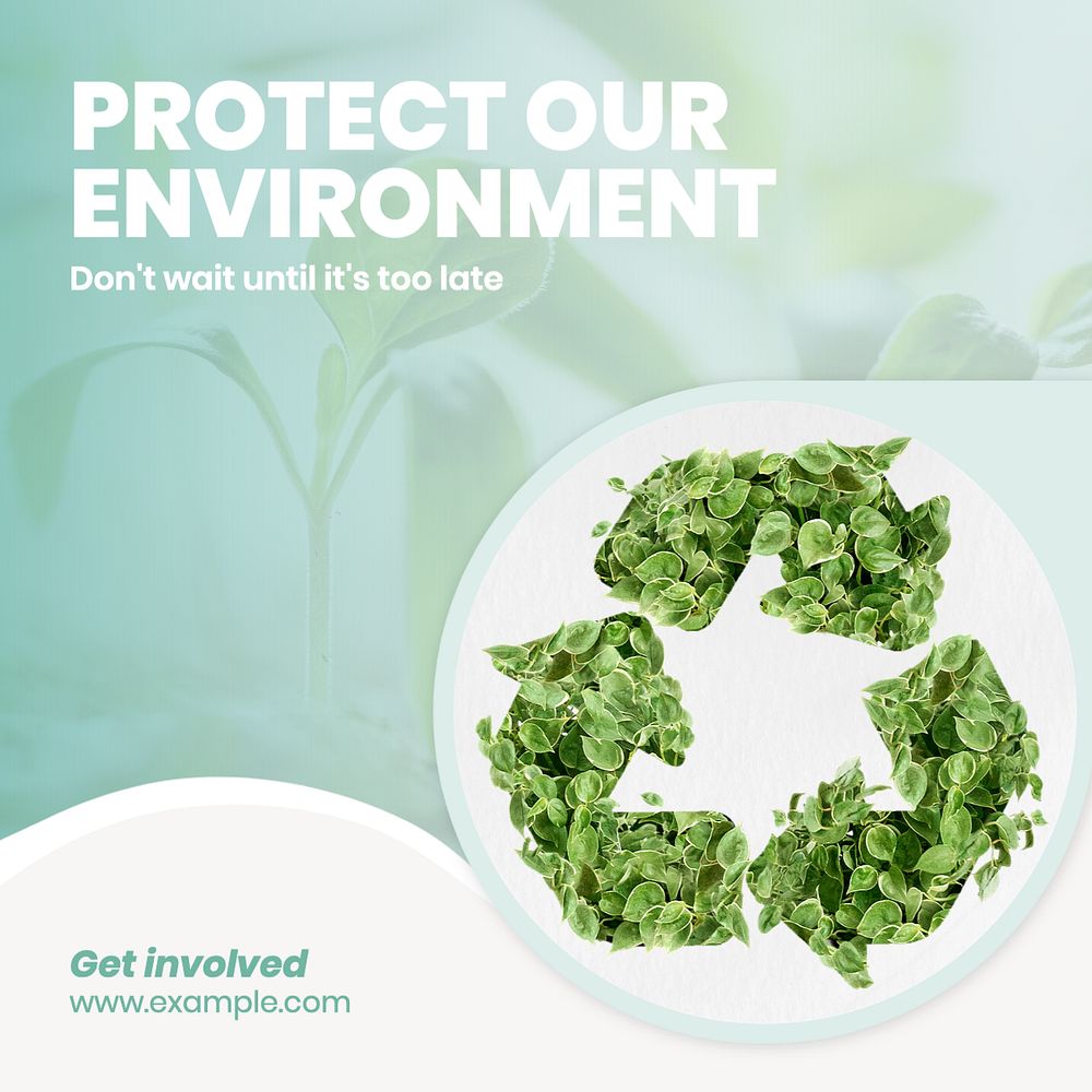 Protect our environment Instagram post template, editable text