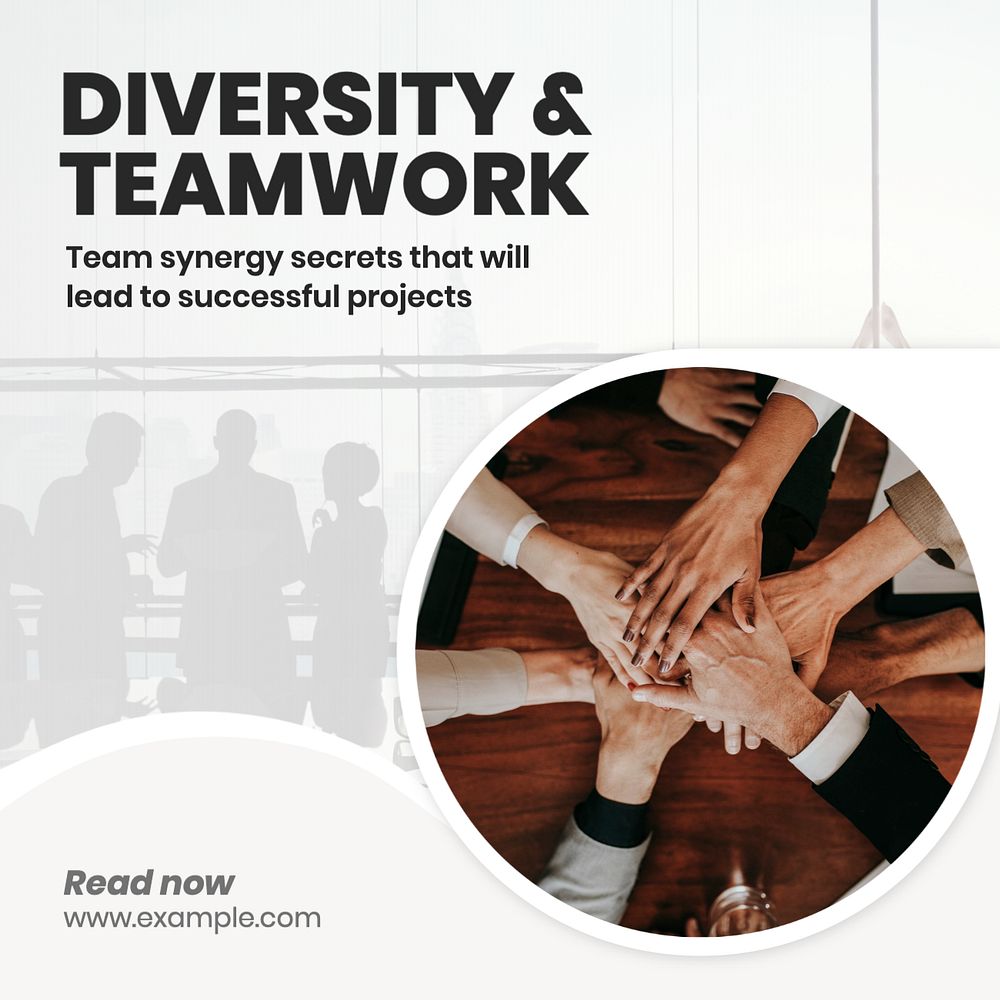 Diversity work teamwork Instagram post template, editable text