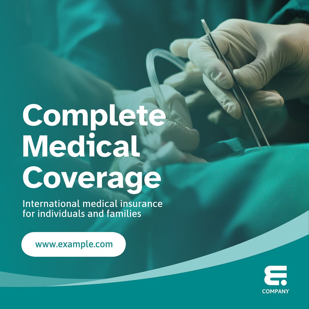 Medical insurance  Instagram post template, editable text