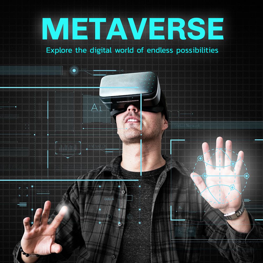 Metaverse Instagram post template, editable text