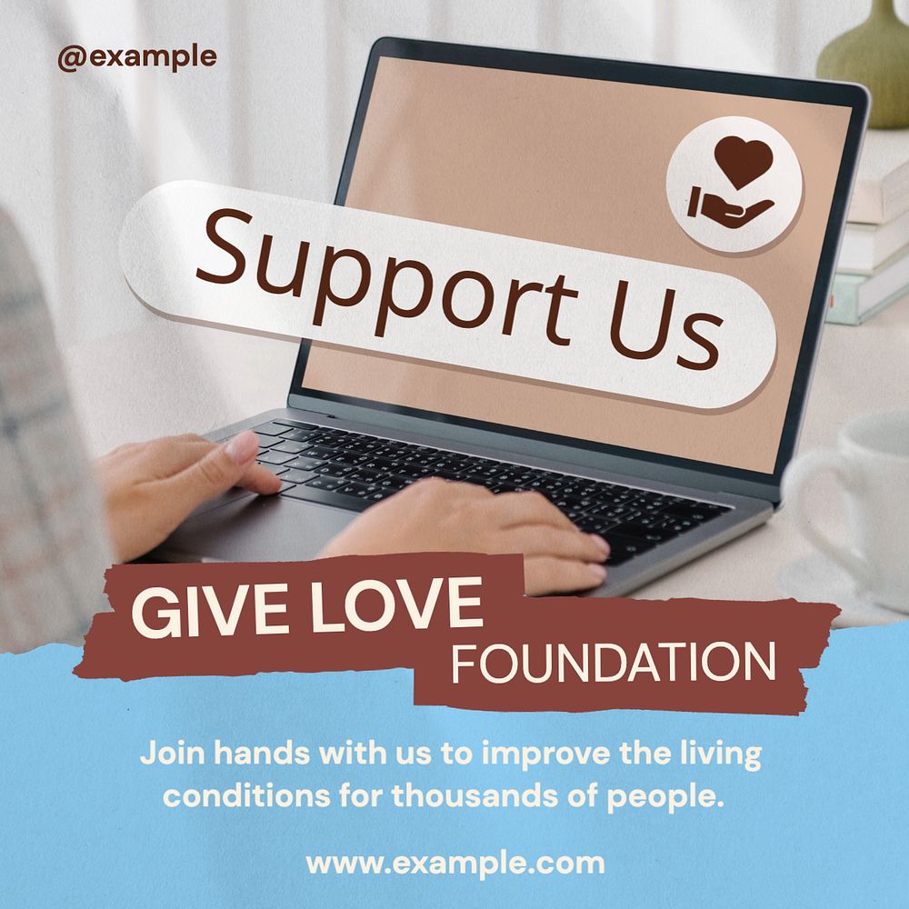 Give Love Foundation Instagram post template, editable text