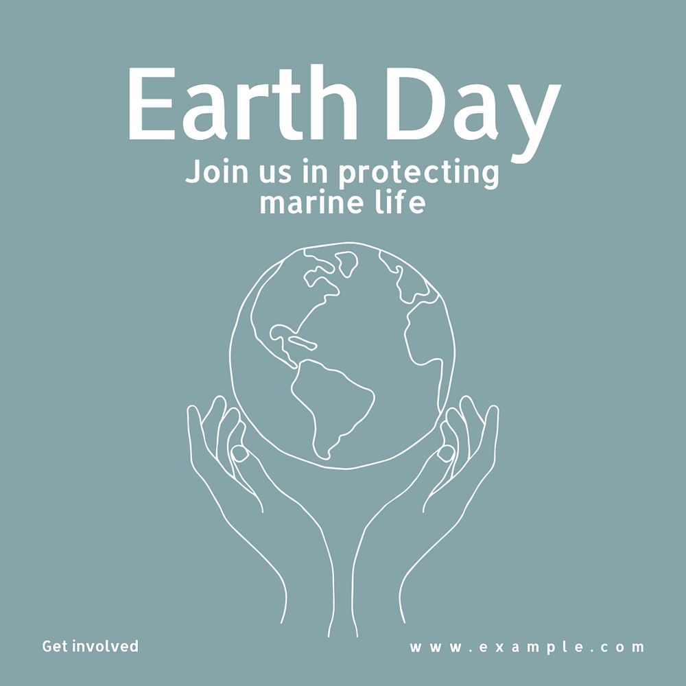 Earth day Instagram post template, editable text