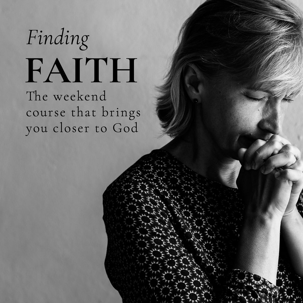 Finding faith Instagram post template, editable text