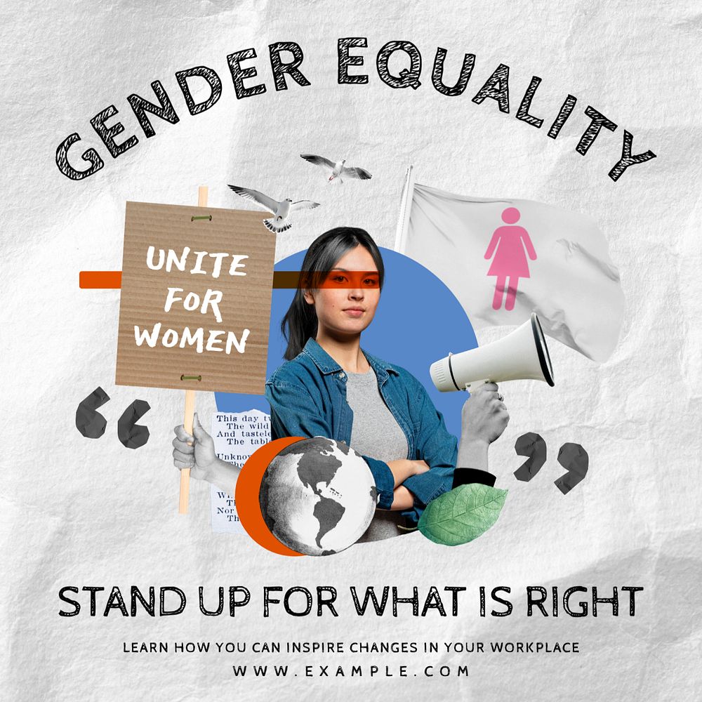 Gender equality Instagram post template, editable text