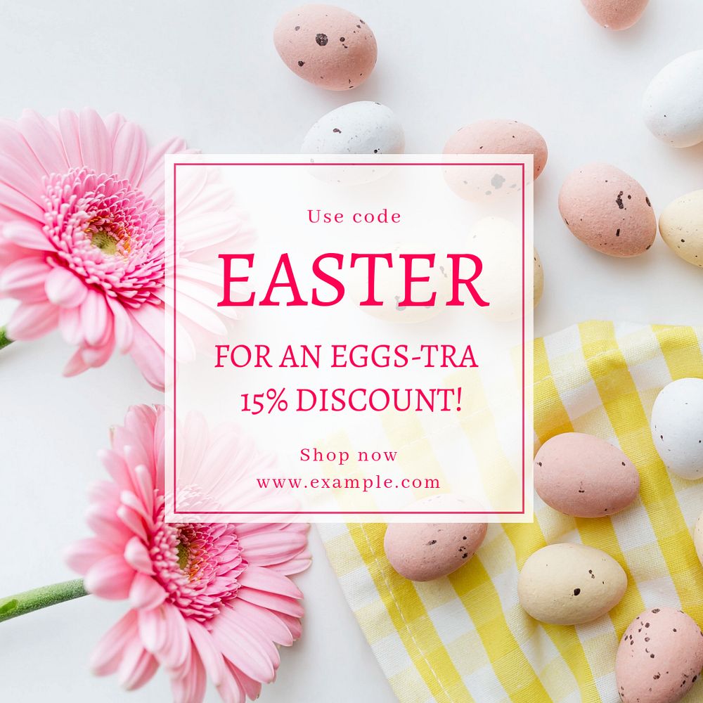 Easter sale  Instagram post template, editable text