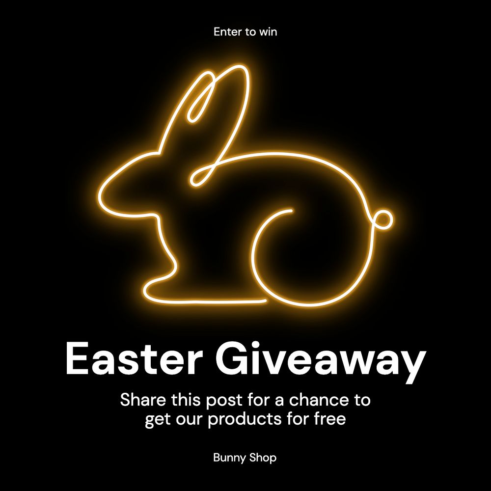 Easter giveaway Instagram post template, editable text