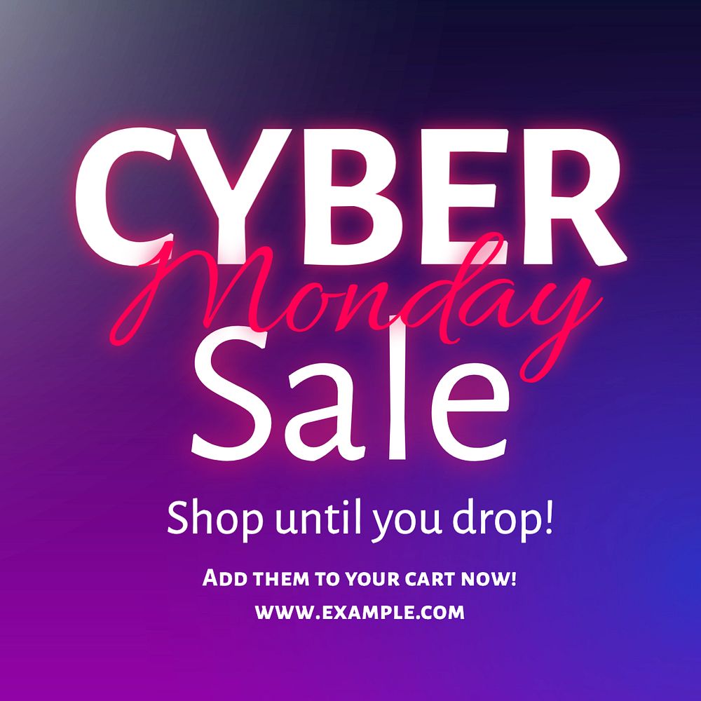 Cyber Monday sale Instagram post template, editable text