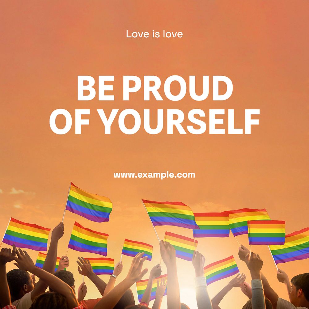 Be proud Instagram post template, editable design