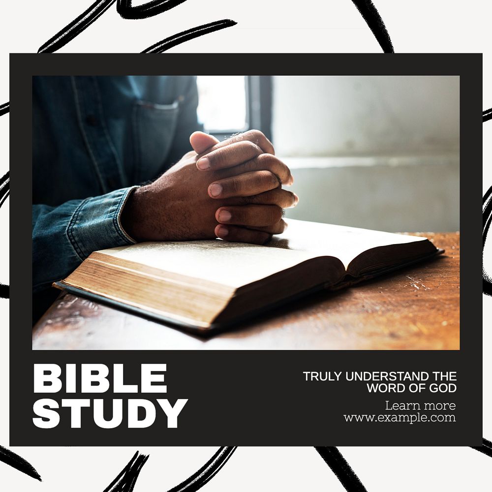 Bible study Instagram post template, editable text