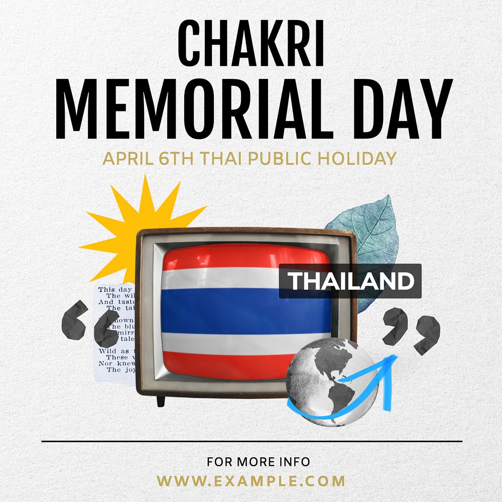 Chakri Memorial Day Instagram post template, editable text