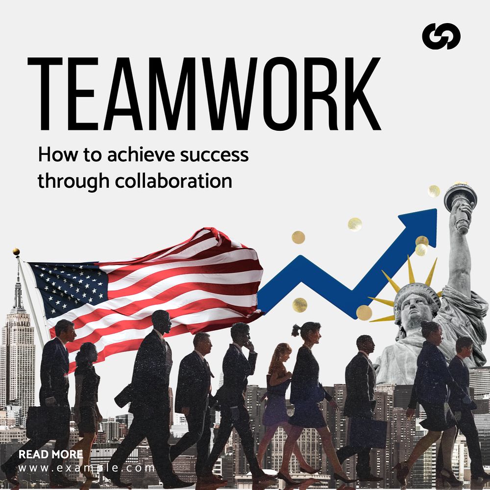 Teamwork Instagram post template, editable text