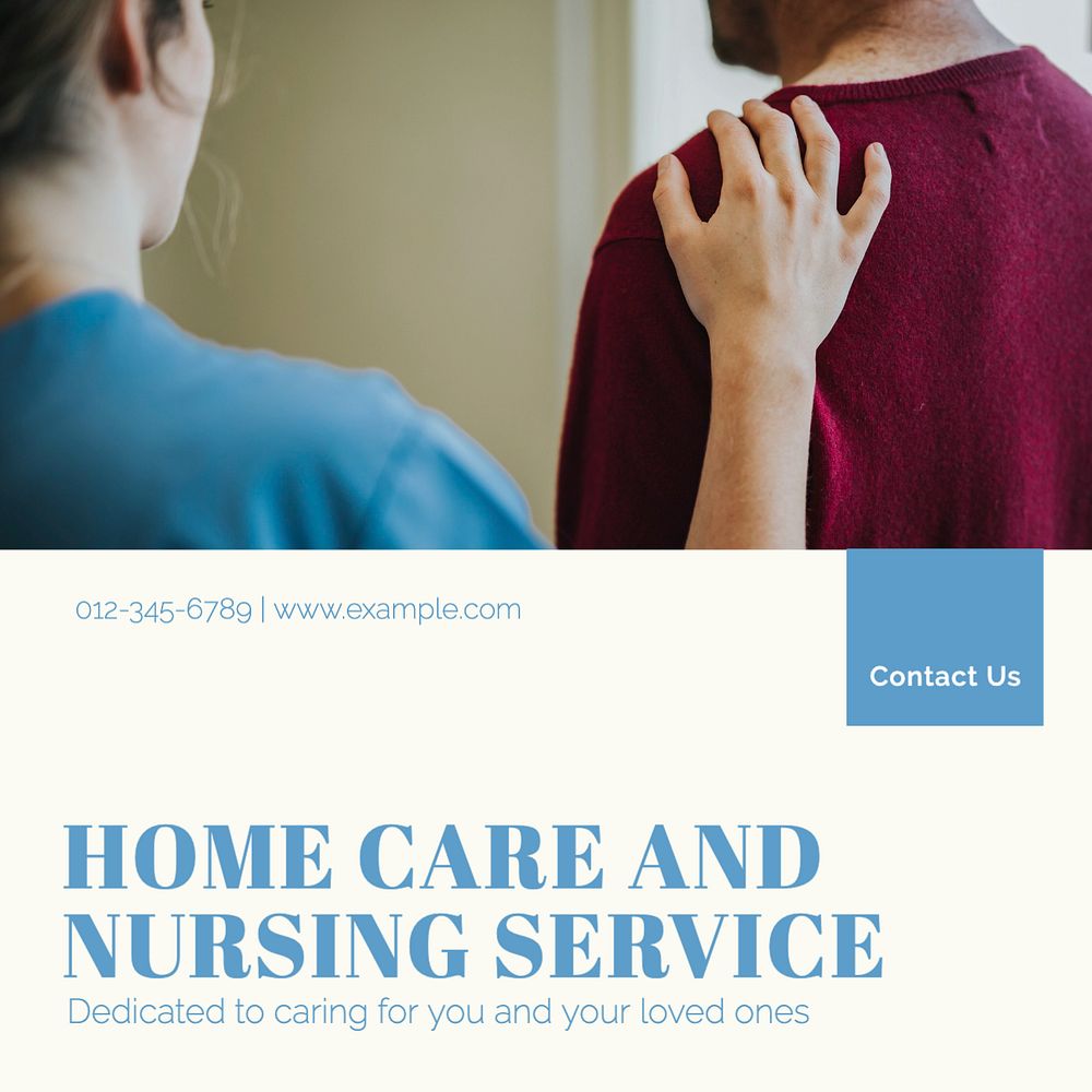 Nursing service Instagram post template, editable text