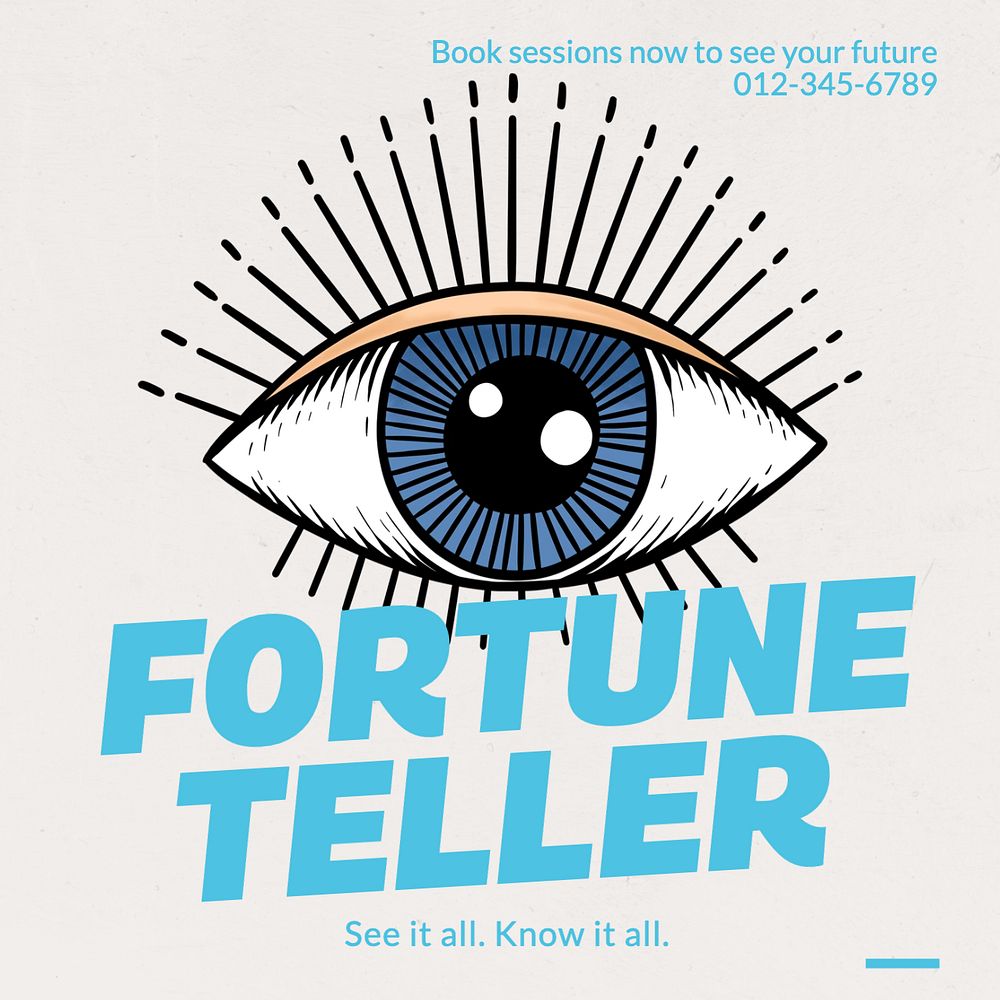 Fortune teller Instagram post template, editable text