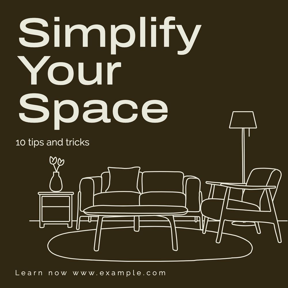 Simplify space Instagram post template, editable text