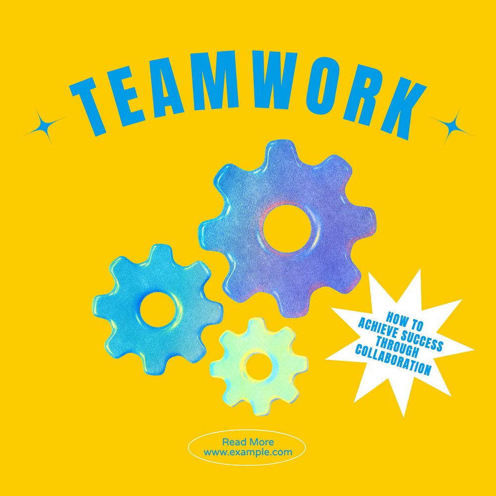 Teamwork Instagram post template, editable text