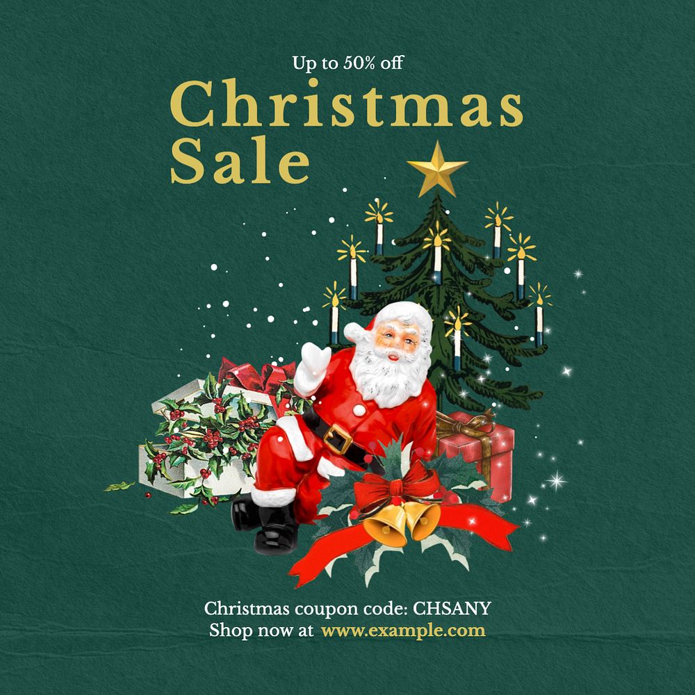 Christmas sale Instagram post template, editable text