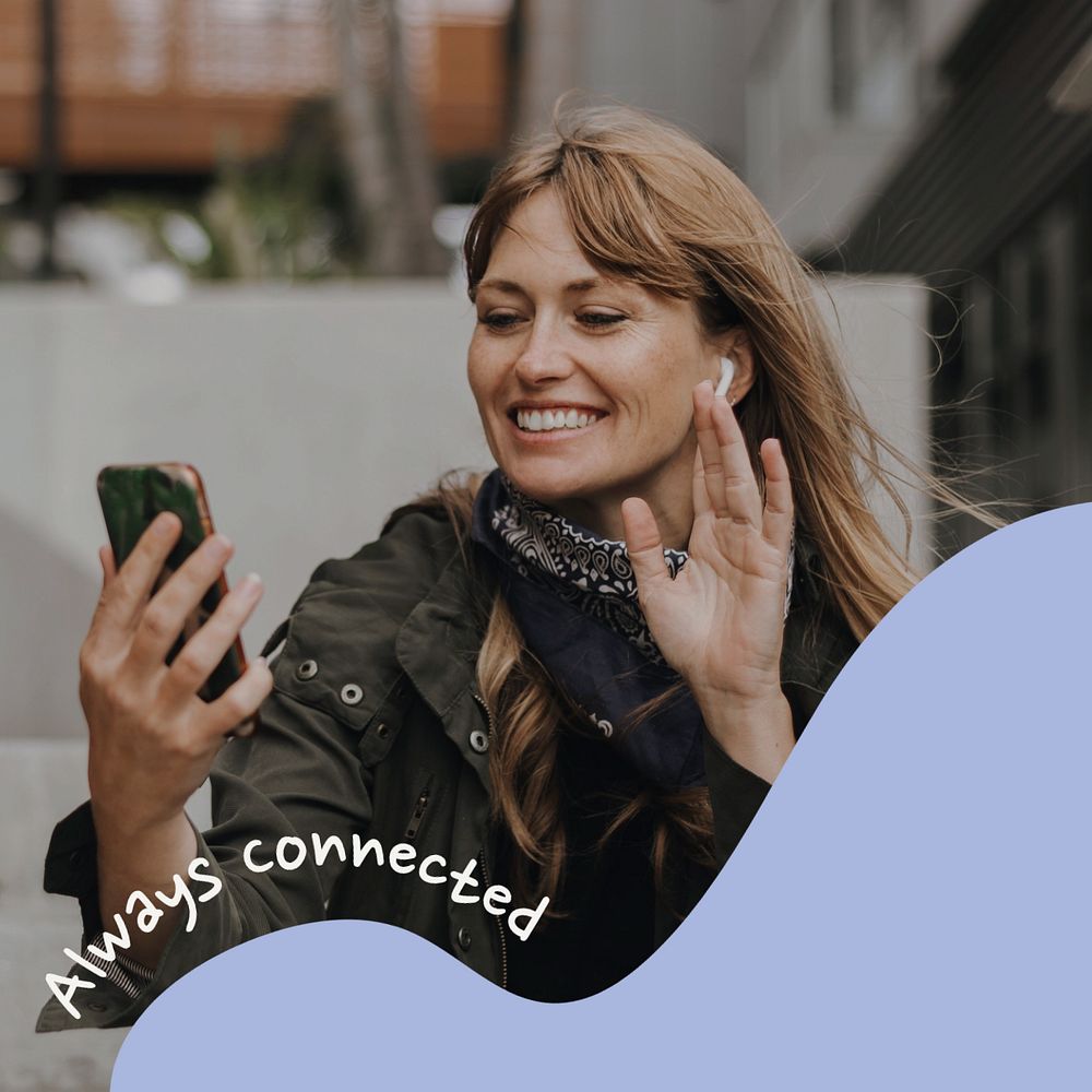 Always connected Instagram post template, editable text