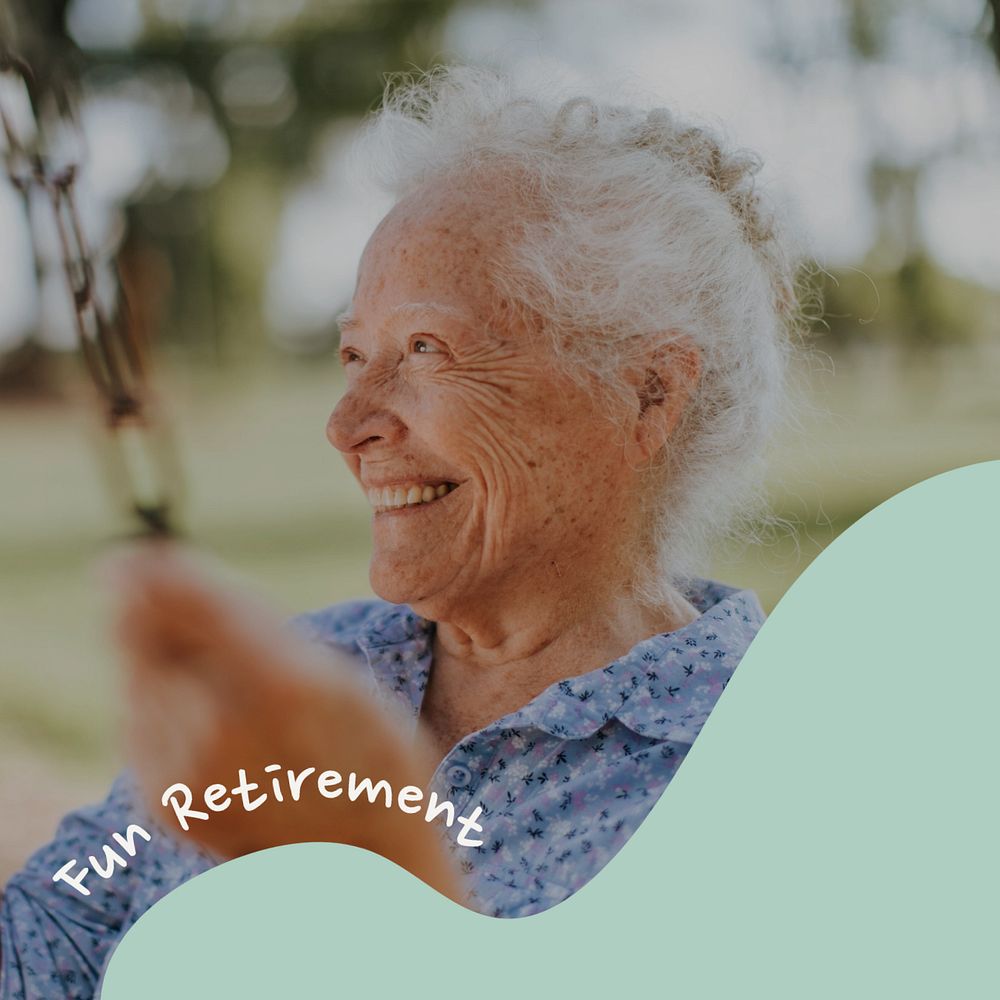 Fun retirement Instagram post template, editable text