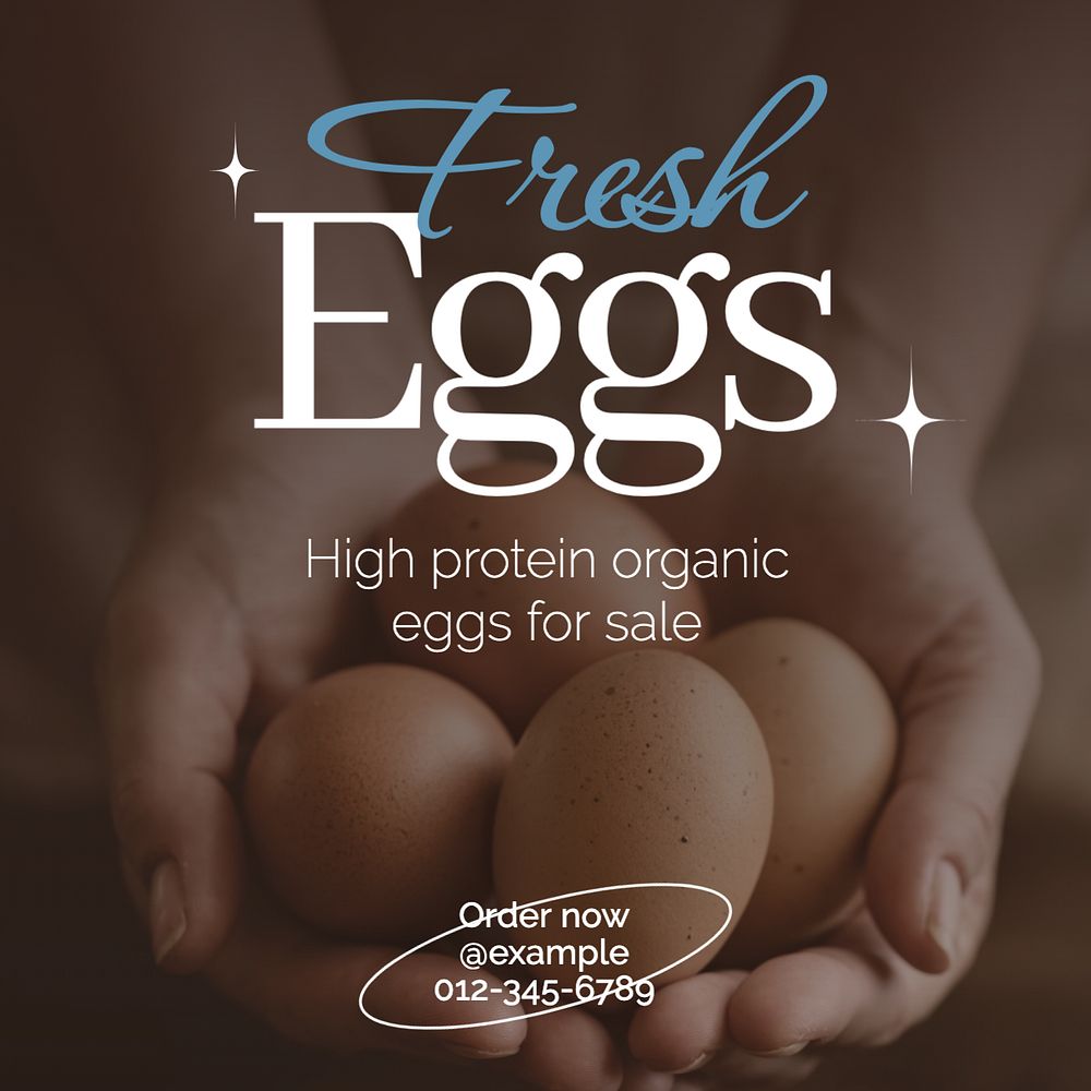 Fresh eggs Instagram post template, editable text