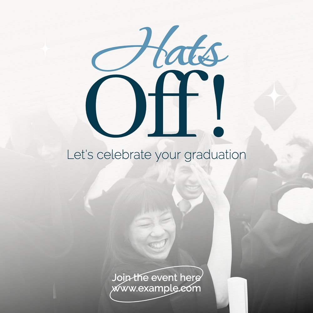 Graduation Instagram post template, editable text