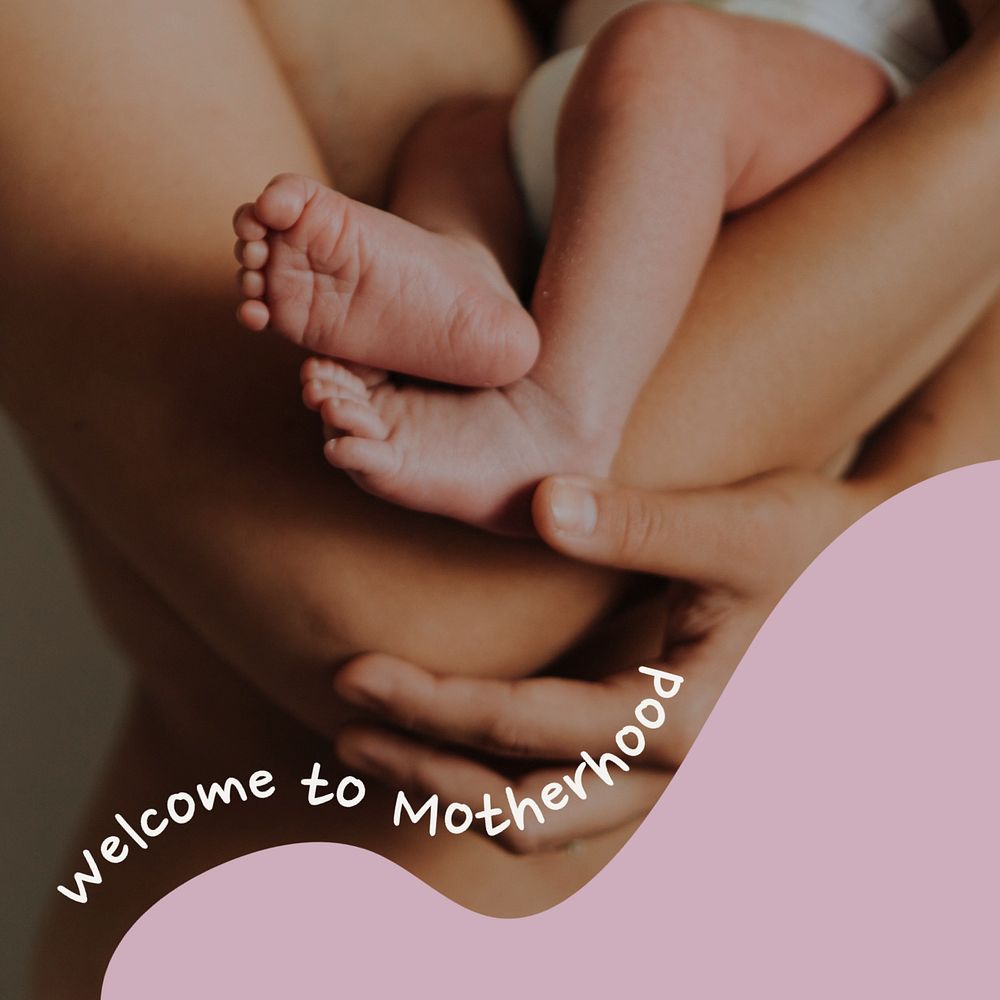 Motherhood community Instagram post template, editable text