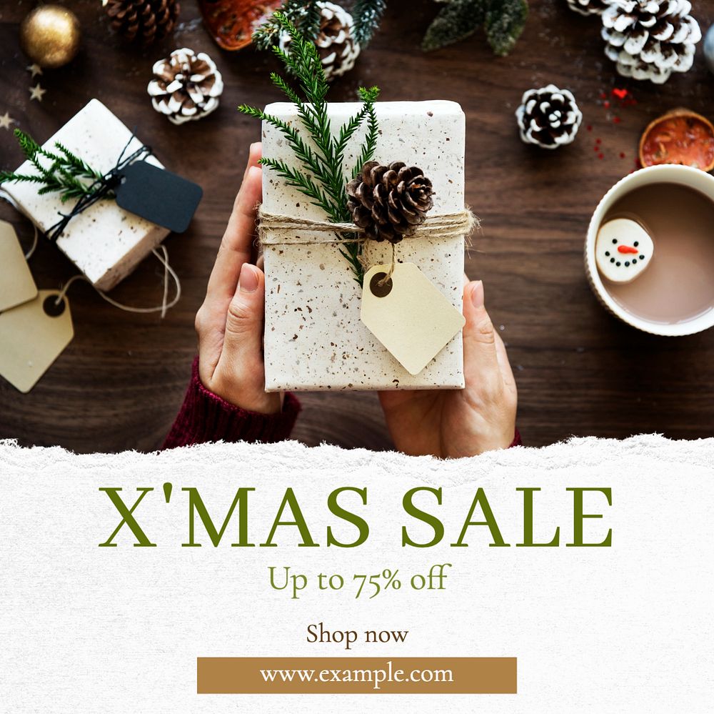 Xmas sale Instagram post template, editable text