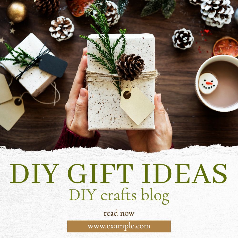 DIY Gift Ideas Instagram post template, editable text