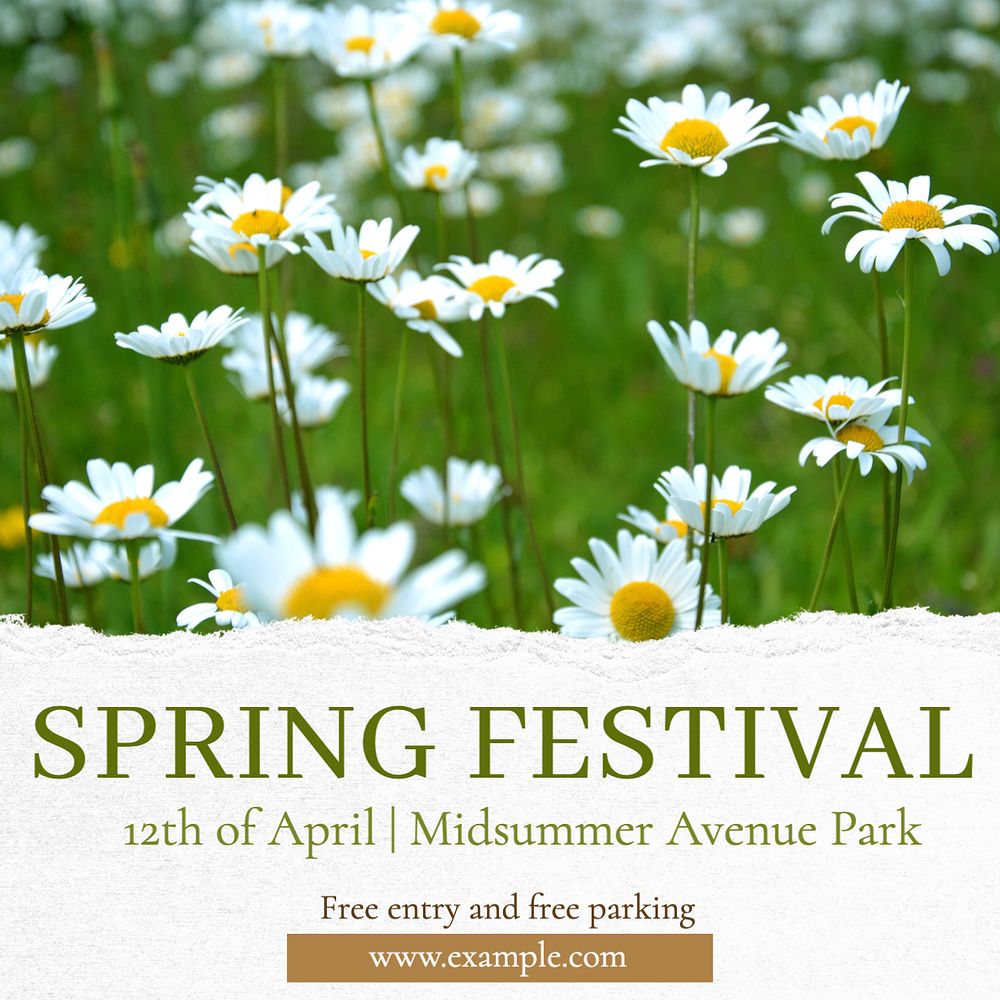 Spring festival Instagram post template, editable text