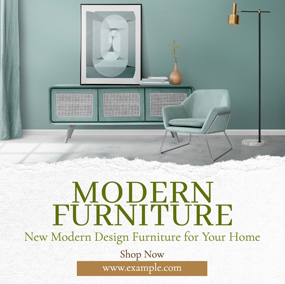 Modern furniture Instagram post template, editable text