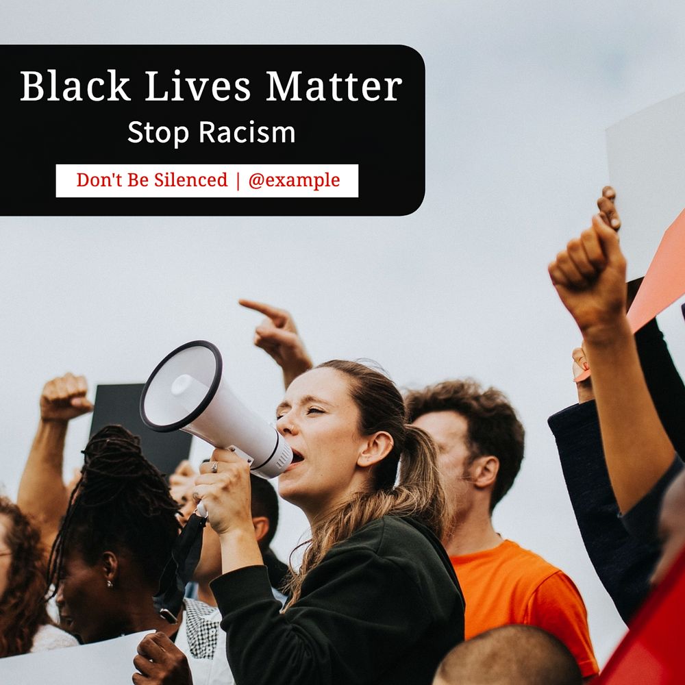 Black Lives Matter Instagram post template, editable text