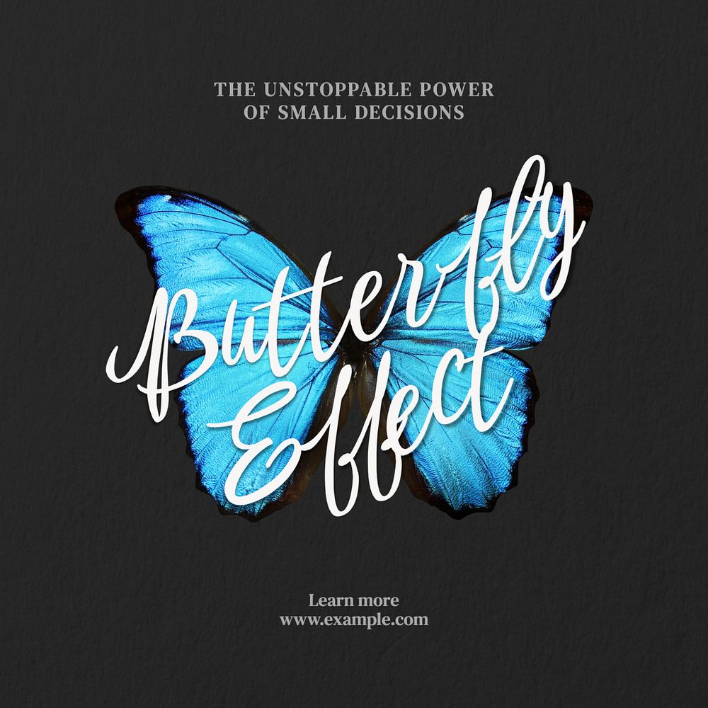 Butterfly effect Instagram post template, editable text