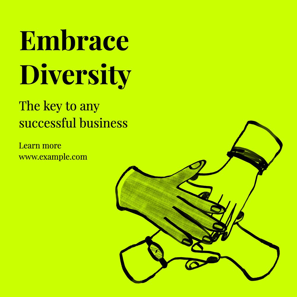 Embrace diversity Instagram post template, editable text