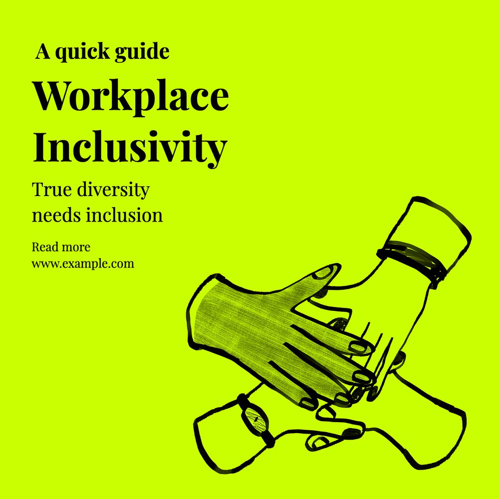 Workplace inclusivity Instagram post template, editable text