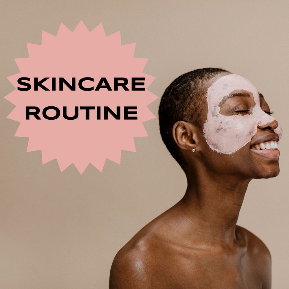 Skincare routine Instagram post template, editable text