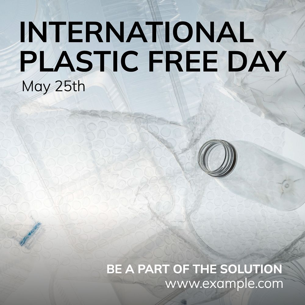 Plastic free day Instagram post template, editable text