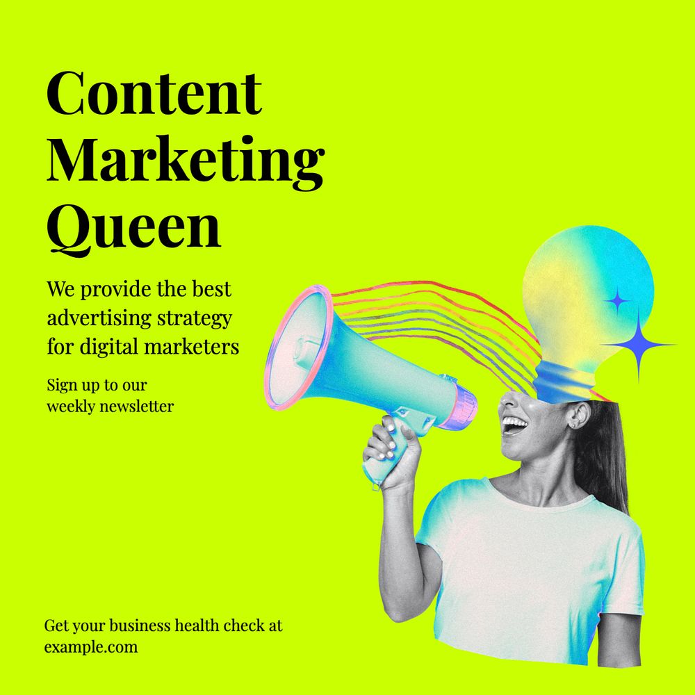 Content marketing queen Instagram post template, editable text