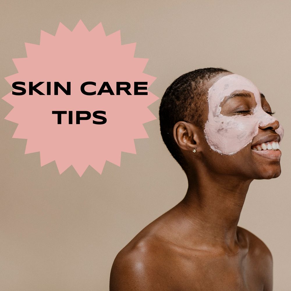 Skin care tips Instagram post template, editable text