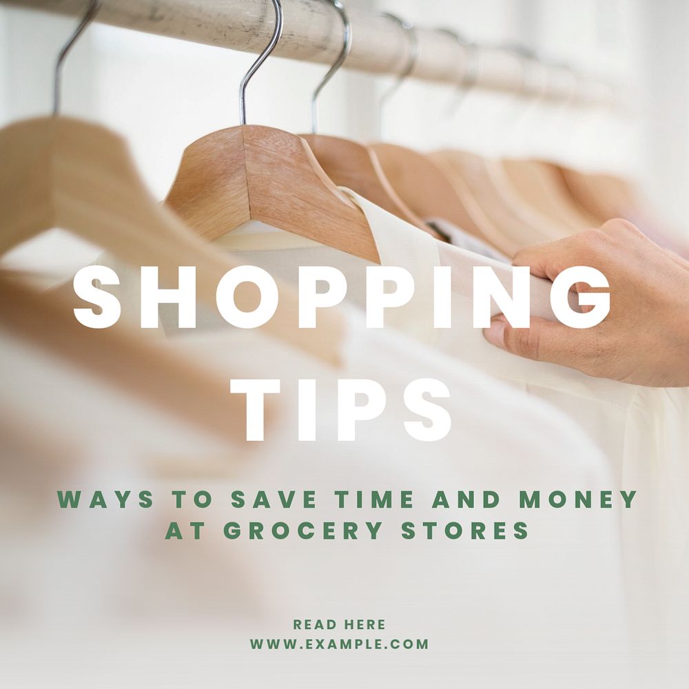 Shopping tips  Instagram post template, editable text