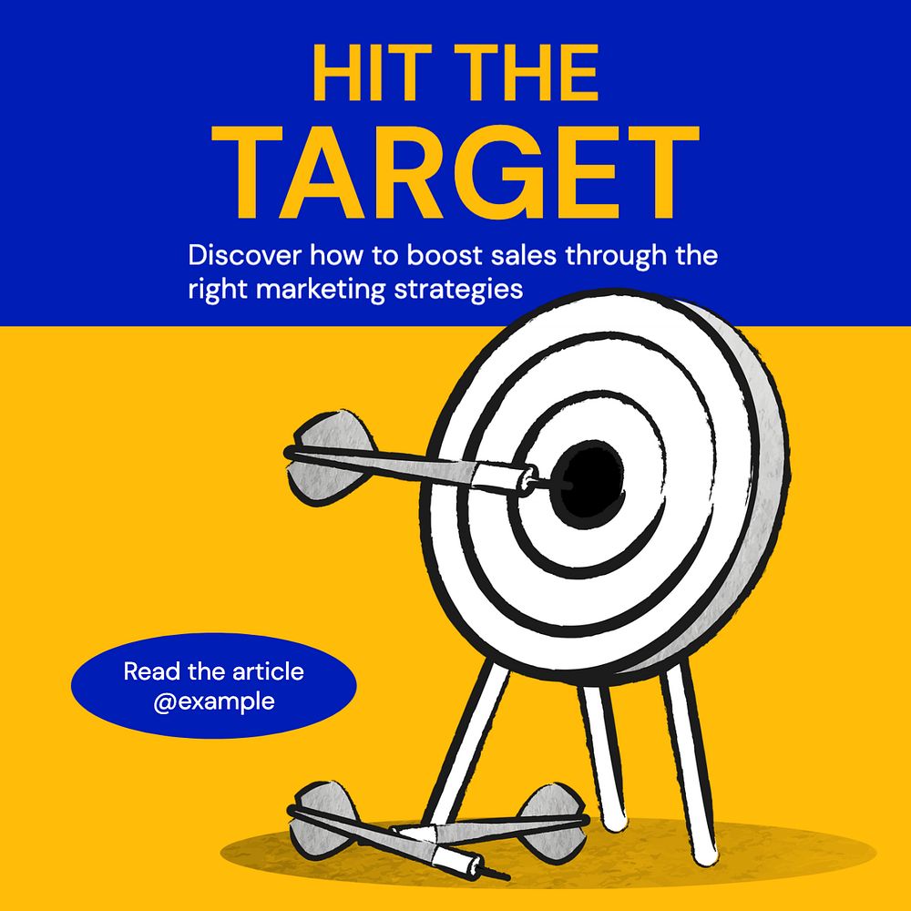 Sales target article Instagram post template, editable text