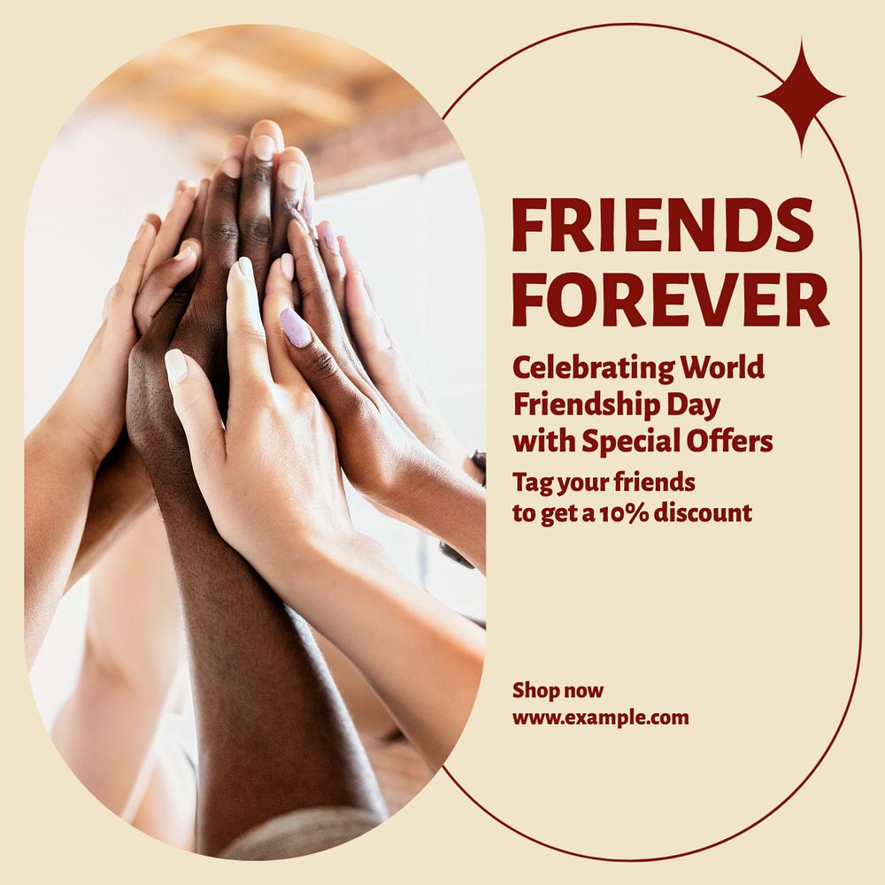 Friends forever Instagram post template, editable text