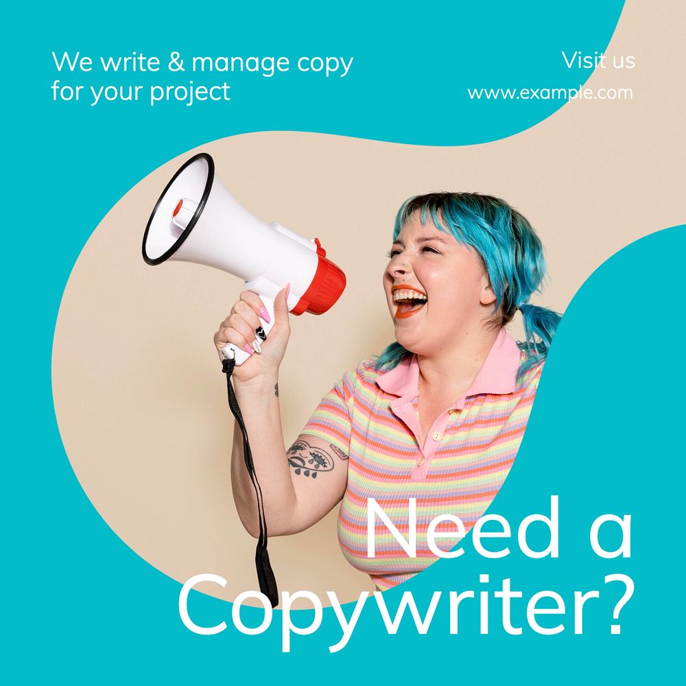 Need copywriter Instagram post template, editable text