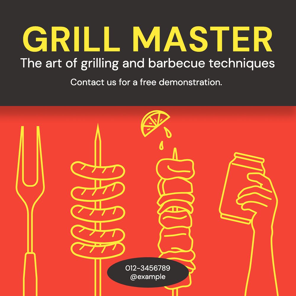 Grill Master Instagram post template, editable text