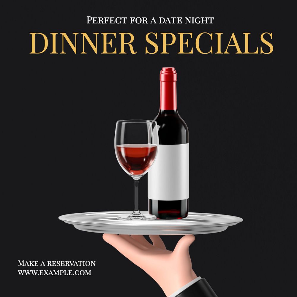 Dinner specials Instagram post template, editable text